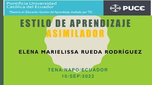 Estilo De Aprendizaje Asimilador Elena Rueda S4