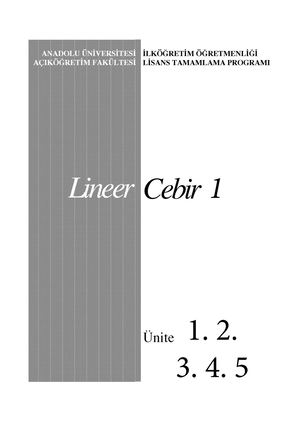 Lineer Cebir - Doç Dr Nezahat Çetin ft Prof.Dr. Nevin Orhun