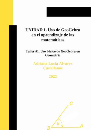 Taller #1 Uso Básico De Geo Gebra En Geometría
