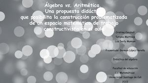 Algebra Vs Aritmética