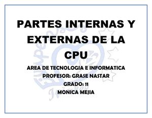 Partes Internas Y Externas De La Cpu