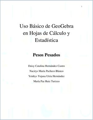 Taller #3 Uso Básico De GeoGebra En Hoja De Cálculo Y Estadística.