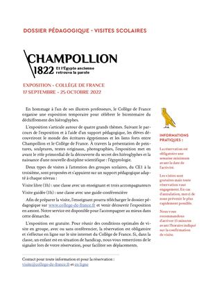 Exposition Champollion - Dossier Pédagogique
