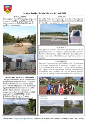 Saint Gibrien Lettre du Village N°24