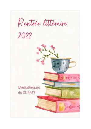 Bibliographie Rentrée Littéraire 2022