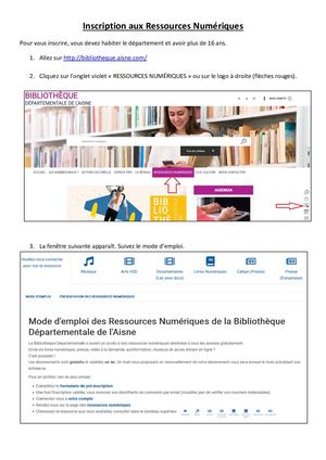 Ressources Numeriques Inscription Connexion