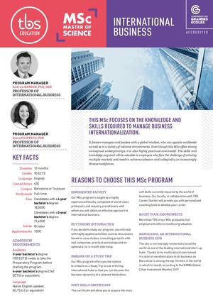 TBS Fiche MSc International Business EN