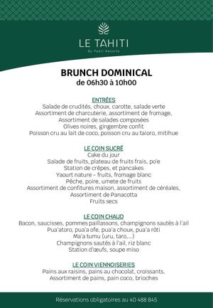 Le Tahiti_FR_Menu Brunch Dominical