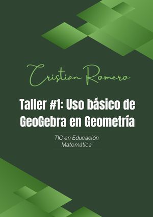 Taller #1: Uso básico de GeoGebra en Geometría