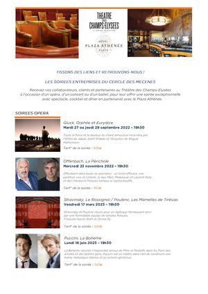 Les Soirées Entreprises du Cercle des Mécènes - Saison 2022-2023