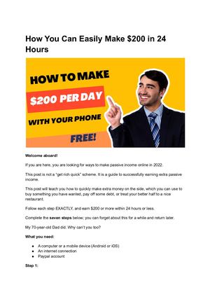 How You Can Easily Make $200 in 24 Hours