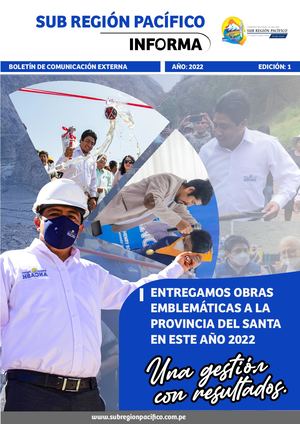 Boletín Informativo Edición N°01 Agosto 2022 Sub Región Pacífico