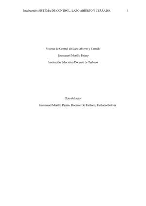 Sistema De Control De Lazo Abierto Y Cerrado