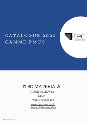 Catalogue 2022 Itec Materials PMUC