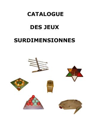 Catalogue Des Jeux Surdimensionnes