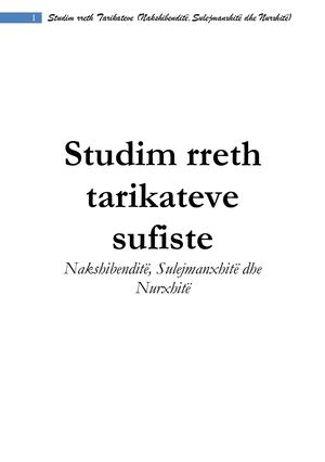 Studim Rreth Tarikateve Sufiste ....