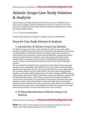 Atlantic Grupa Case Study Solution Analysis