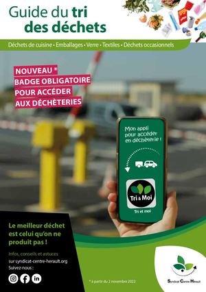 Guide du tri du Syndicat Centre Hérault - édition sept. 2022