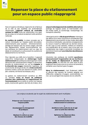 Repenser la place du stationnement  pour un espace public réapproprié