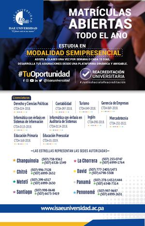 CARRERAS DE ISAE UNIVERSIDAD