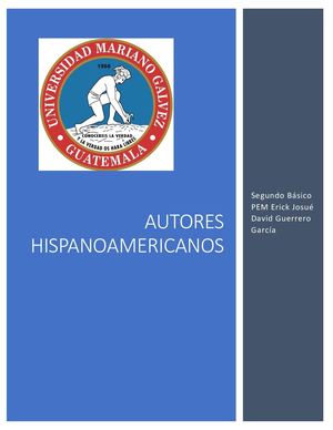 Autores Hispanoamericanos Folleto