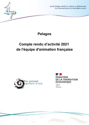 2021 - COMPTE RENDU D'ACTIVITE PELAGOS FRANCE