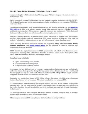 How TO Choose The Best Restaurant POS Software To Use In India?