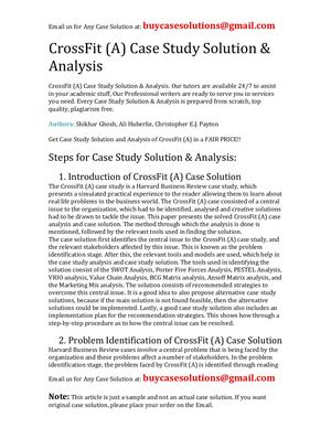 CrossFit (A) Case Study Solution Analysis