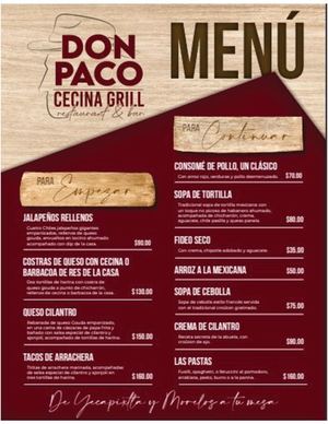 Menu Don Paco Terraza