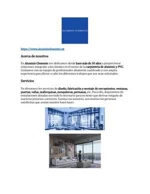 Aluminis Clemente | Carpintería de aluminio y PVC Girona