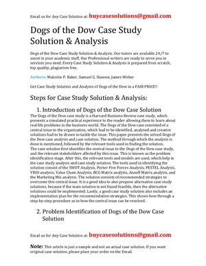 Dogs Of The Dow Case Study Solution Analysis