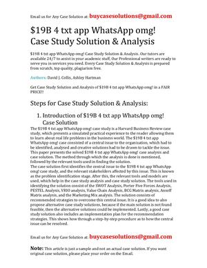 $19b 4 Txt App Whats App Omg! Case Study Solution Analysis