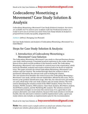 Codecademy Monetizing A Movement? Case Study Solution Analysis