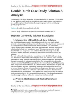 DoubleDutch Case Study Solution Analysis