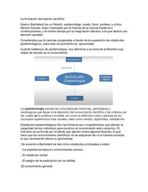 La Formación Del Espíritu Científico