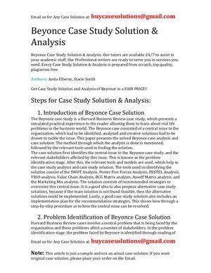 Beyonce Case Study Solution Analysis