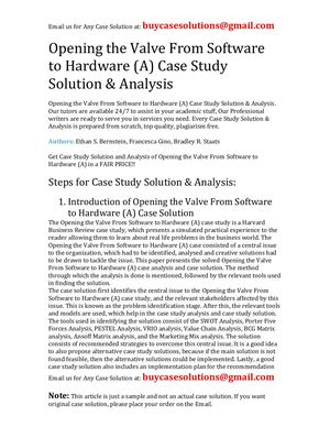 Calaméo - Opening The Valve From Software To Hardware (A) Case Study ...