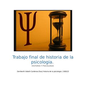 Trabajo Final De Historia De La Psicologia