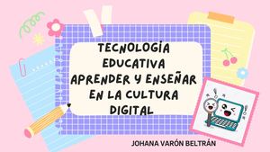 Tecnología Educativa Aprender Y Enseñar En La Cultura Digital
