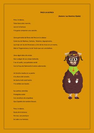 Paca, La Alpaca Poema