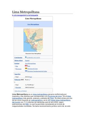 Historia De Lima Metropolitana