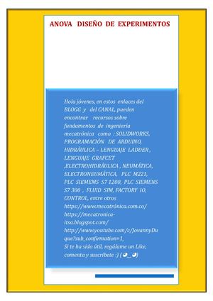 Diseño De Experimentos Análisis De Varianza