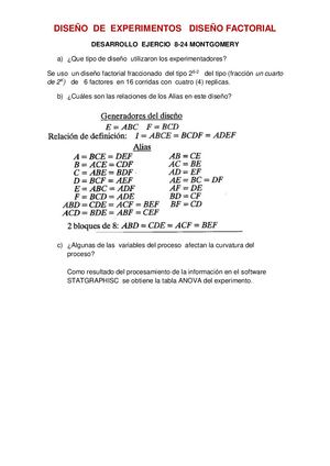 Diseño De Experimentos Diseño Factorial