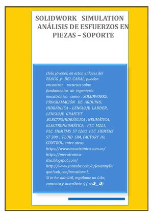 Soporte Solidwork Simulation Análisis De Esfuerzos En Piezas
