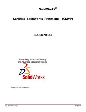 Certificación Solidworks Segmento 3 Cswp Procedimiento A Seguir Estud