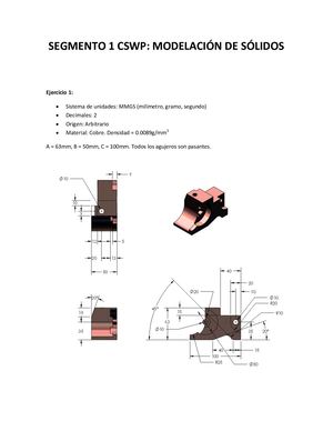 Certificación Solidworks Segmento 1 Cswp Ejemplos Fucsia Piezas Extruir