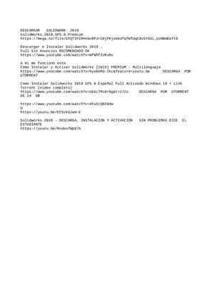 Enlaces De Descarga Solidworks 2019