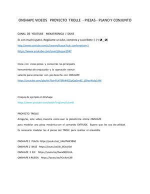 Onshape Videos Proyecto Trolle Primeras Piezas Plano Y Conjunto