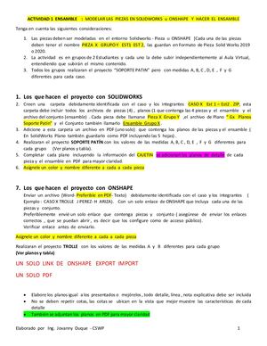 Proyecto Ensamble Soporte Patin Solidworks Trolle Onshape