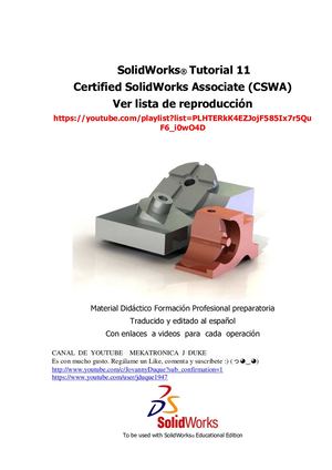 Tutorial 11 Ok Español Piezas Solidworks Cswa